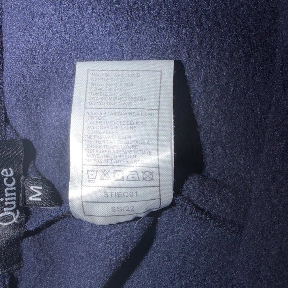 Quince SuperSoft Fleece Cropped Wide Leg Pants Navy Blue Medium M - Picture 7 of 9
